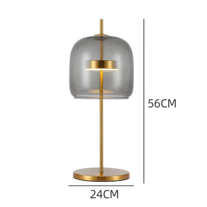 Moderne Glas Tischlampe mit goldenen Akzenten