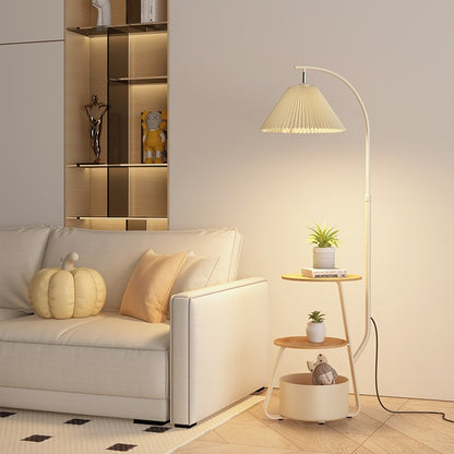 Moderne verstellbare Stehlampe mit integriertem Tisch