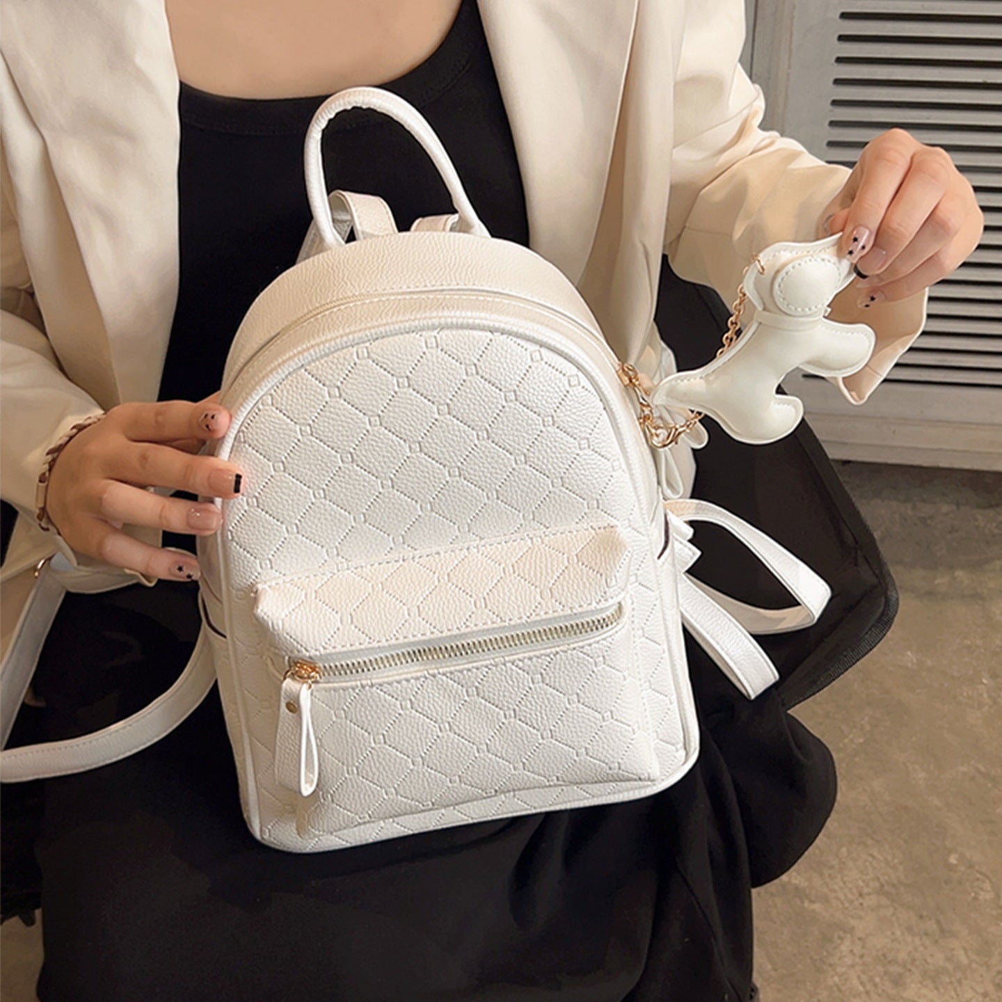 Stylische Strukturierte Mini-Rucksack Brehn