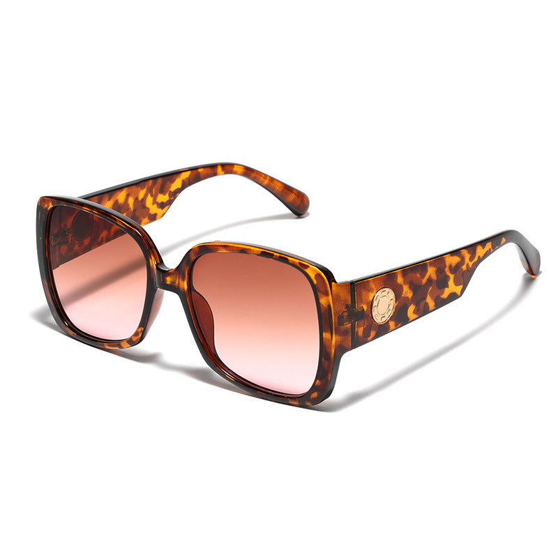 Damen quadratische Sonnenbrille mit luxuriösem Schildpatt-Design Brehn