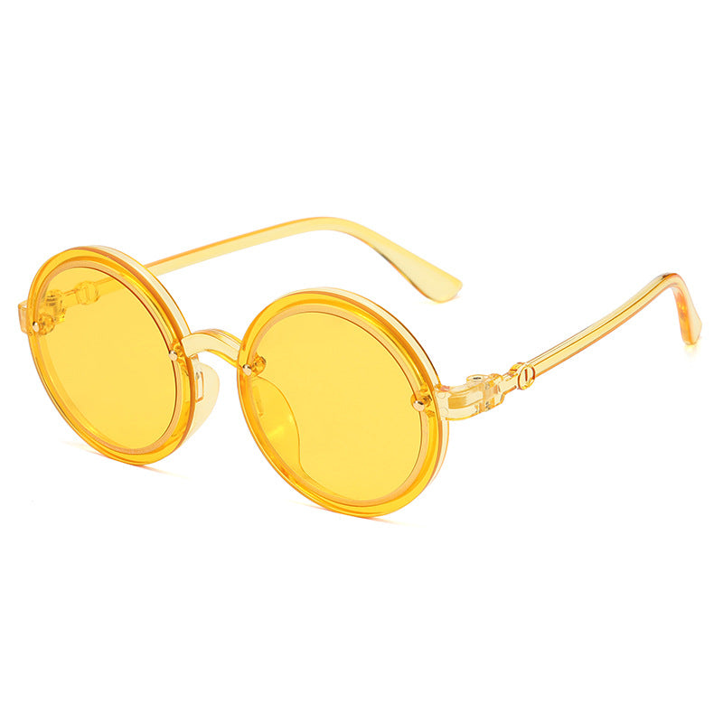 Damen Runde Sonnenbrille mit transparentem Rahmen Brehn