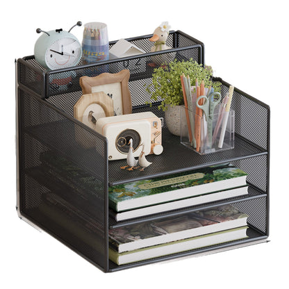 Mehrstufiger Mesh-Desktop-Organizer mit Dokumentenhaltern Brehn
