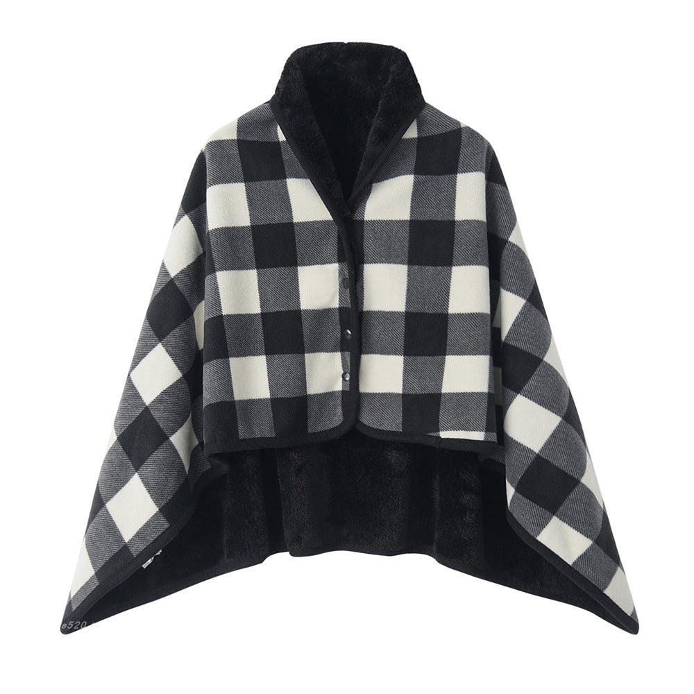 Damen Gemütliche Warmhaltende Poncho-Decke Brehn