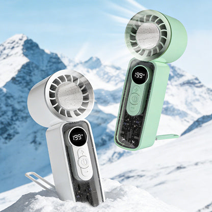 Damen tragbarer Handventilator mit LED-Display und digitaler Akkustandsanzeige Brehn