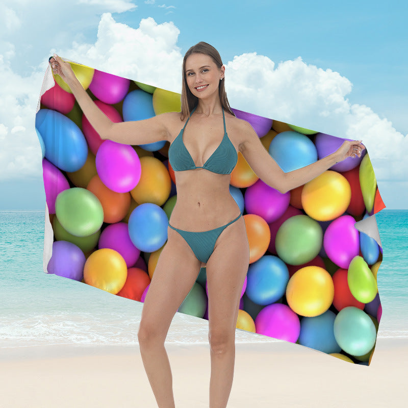 Strandtuch mit lebhaftem tropischen Pflanzenmotiv Brehn