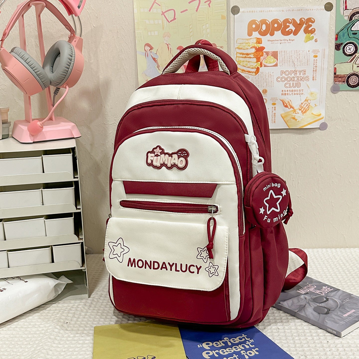 Lässiger Mehrfach-Taschen Schulrucksack