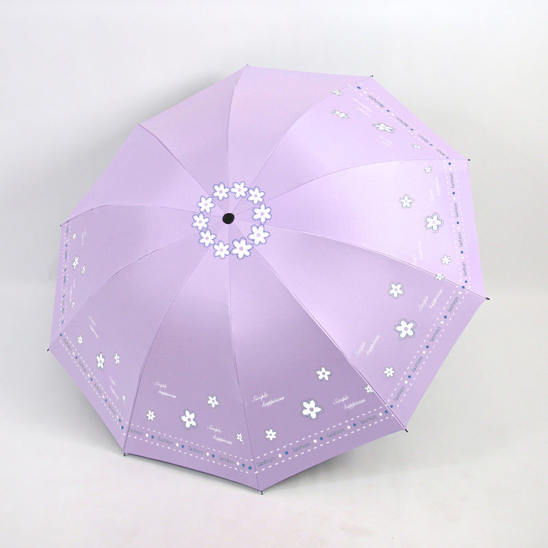 Damen Faltbarer Regenschirm mit floralen Mustern und UV-Schutz Brehn