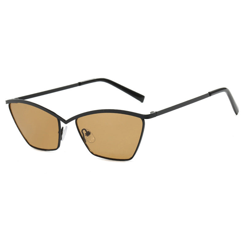 Damen modische Cat-Eye Sonnenbrille mit elegantem Metallgestell Brehn