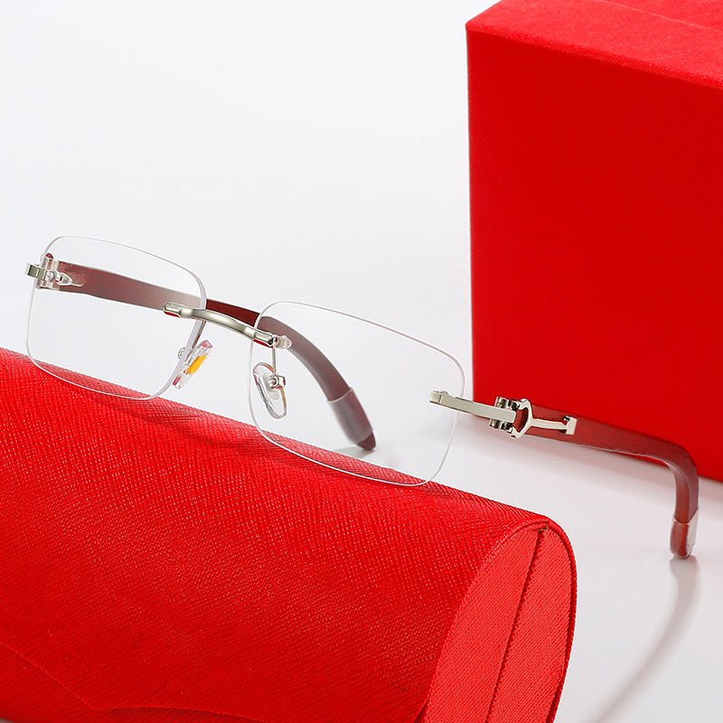 Damen modische Halbrahmen-Sonnenbrille mit luxuriösem Metall- und Kunststoffrahmen Brehn