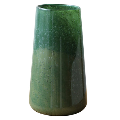 Hohe Kunstglas Ombre Zylinder Bud Vase mit eingeschlossener Blasenstruktur Brehn