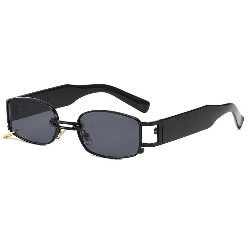 Damen modische rechteckige Sonnenbrille mit exklusivem Metallrahmen Brehn
