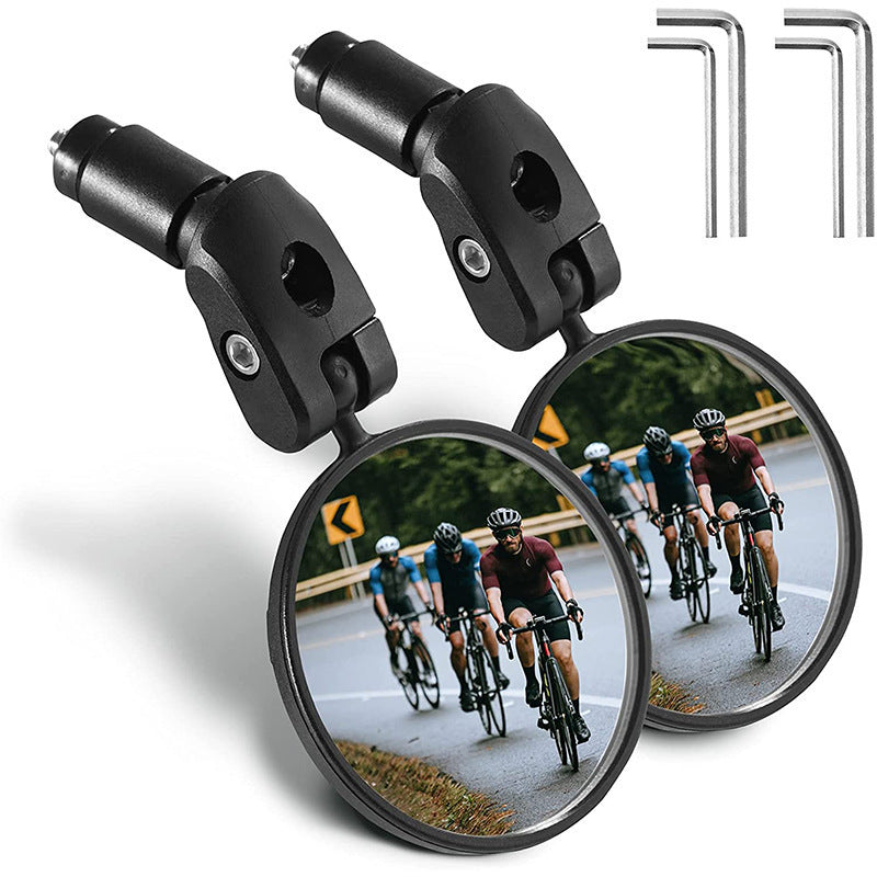 Kompakte Lenkerend Fahrradspiegelpaar mit vollständiger Drehung und Weitwinkelglas Brehn