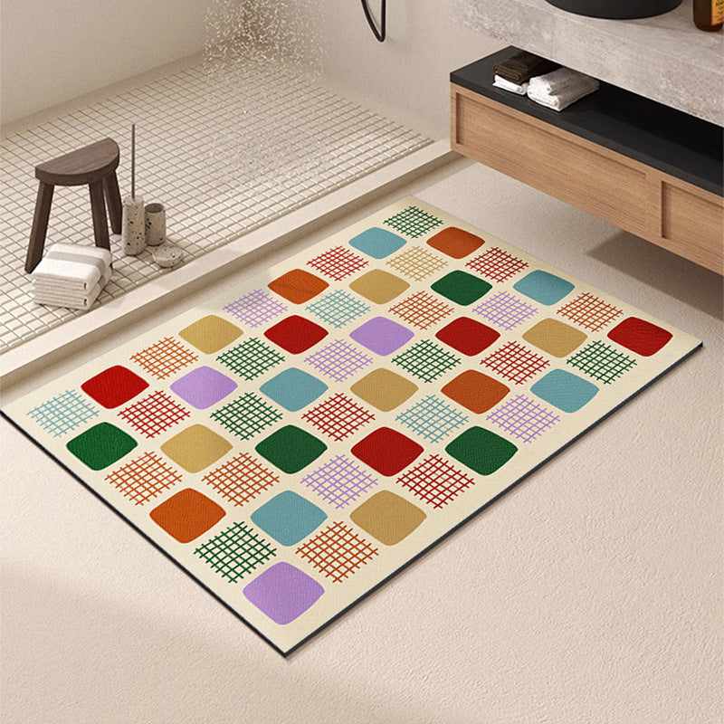 Geometrisch gemusterte Badematte Brehn