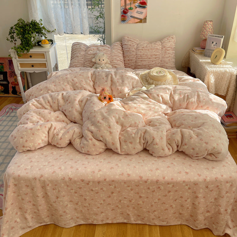 Ultra-weiche Fleece-Decke mit floralem Muster