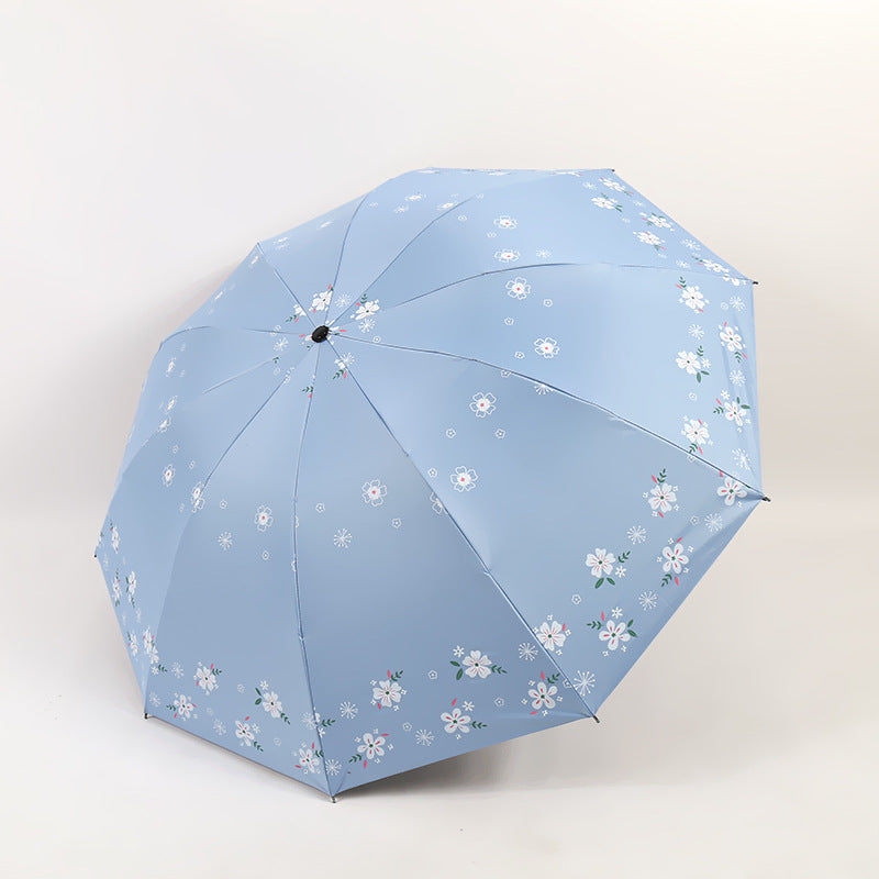 Damen Stilvoller Falt-Regenschirm mit floralen Motiven Brehn