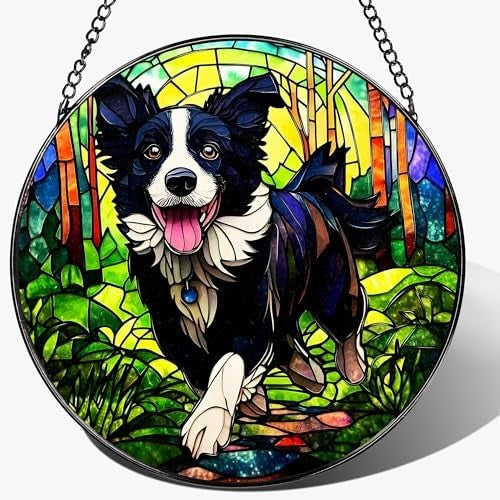 Buntglas Hund Kunst Wandbehang Brehn