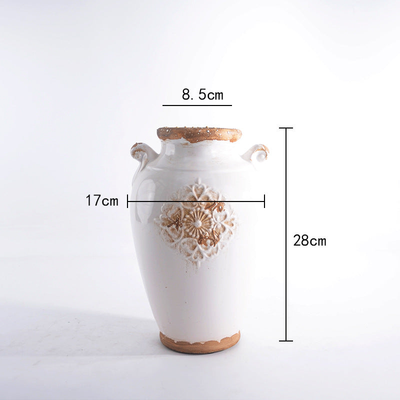 Elegante Keramikvase mit Ziermuster Brehn