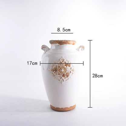 Elegante Keramikvase mit Ziermuster Brehn