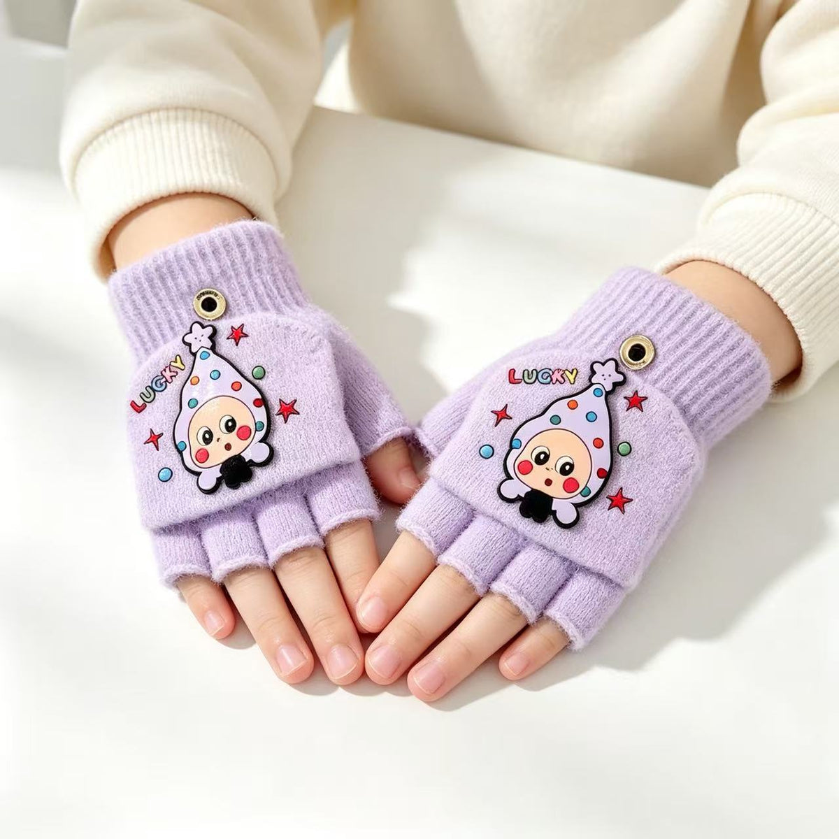Verspielte Cartoon Fingersless Handschuhe Brehn