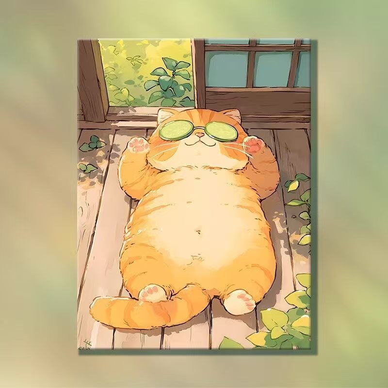 Verspielte Cartoon-Katzen-Illustration Wandkunst Brehn