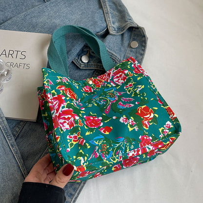 Blumenmuster wiederverwendbare Canvas-Tasche