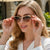 Damen Designer-Sonnenbrille mit funkelnden Details Brehn