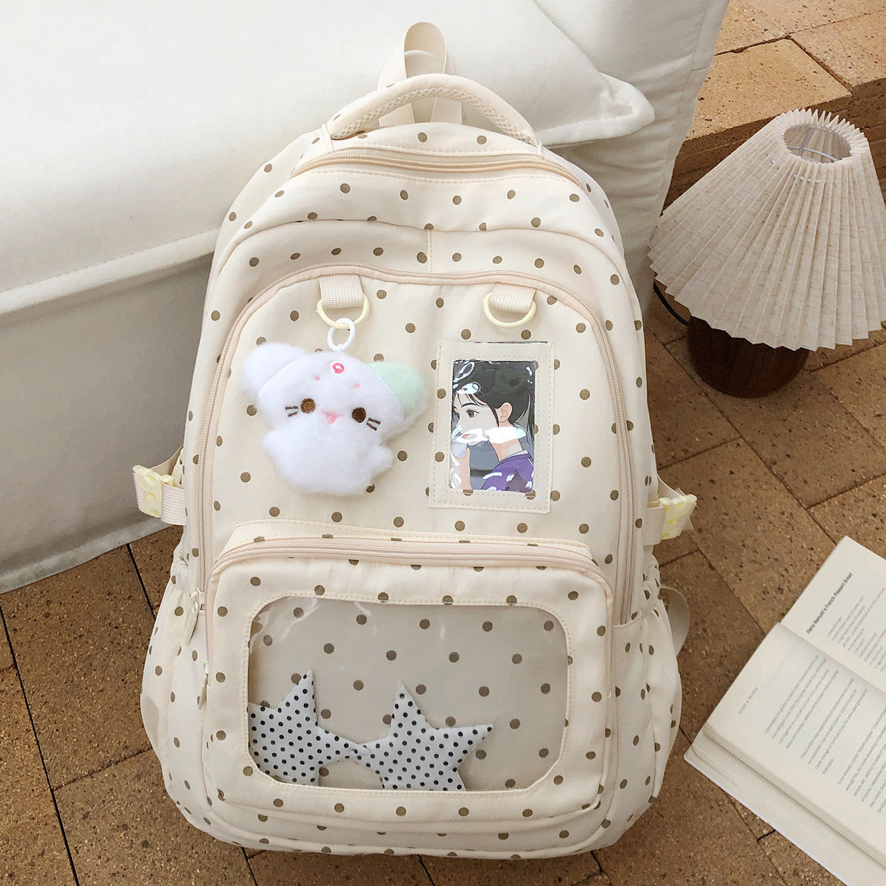 Niedlicher gepunkteter stilvoller Rucksack