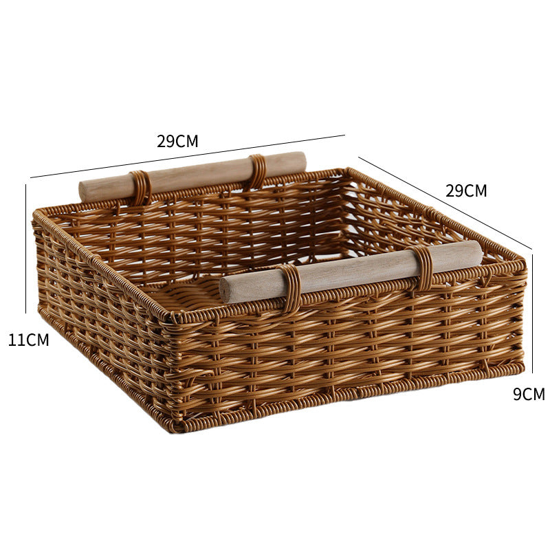 Unisex Praktischer Aufbewahrungskorb mit Holzgriffen Brehn