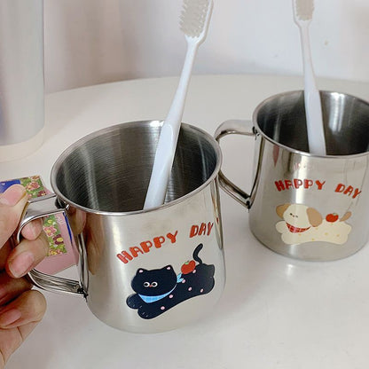 Edelstahl Trinkbecher mit Humorvollem Katzenmotiv Brehn