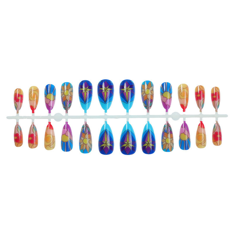 Künstliches florales Stiletto Press-On Nagelset Brehn