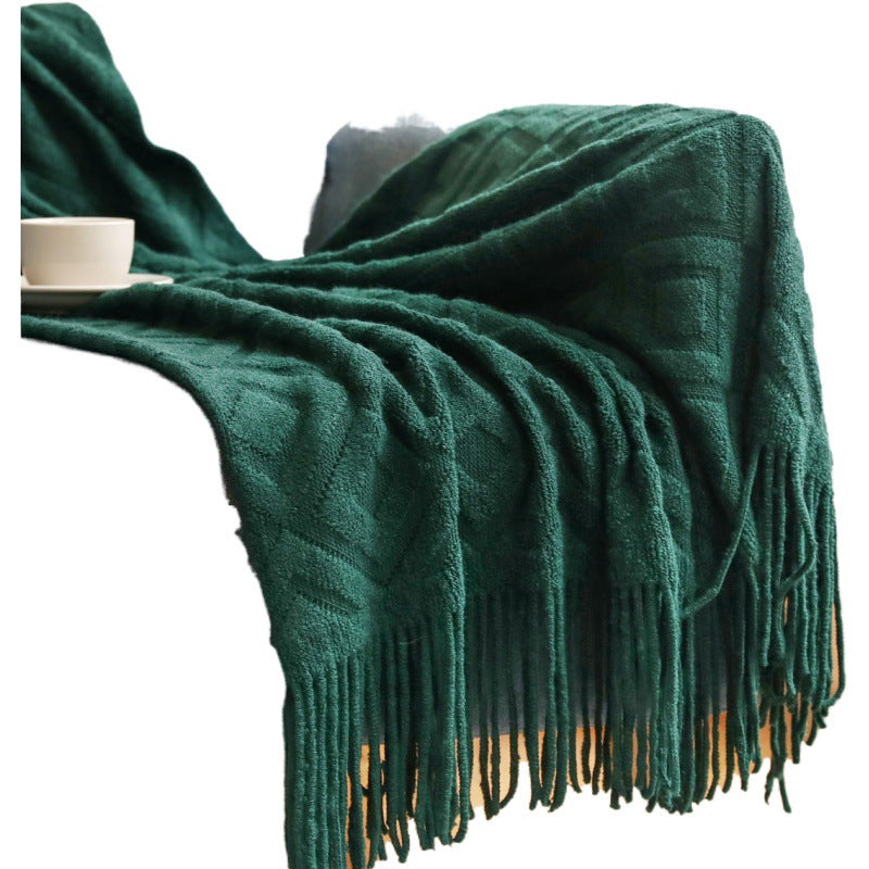 Gemütliche Strickwurfdecke