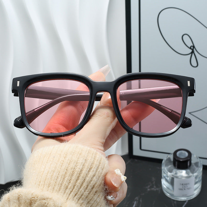 Damen Modische quadratische Sonnenbrille mit transparentem Rahmen Brehn