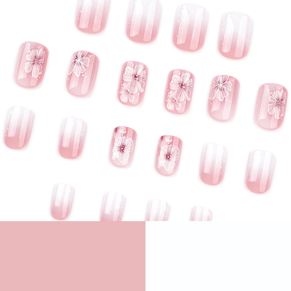 Kunstvolle Gel-Nägel mit floralen Verzierungen Brehn