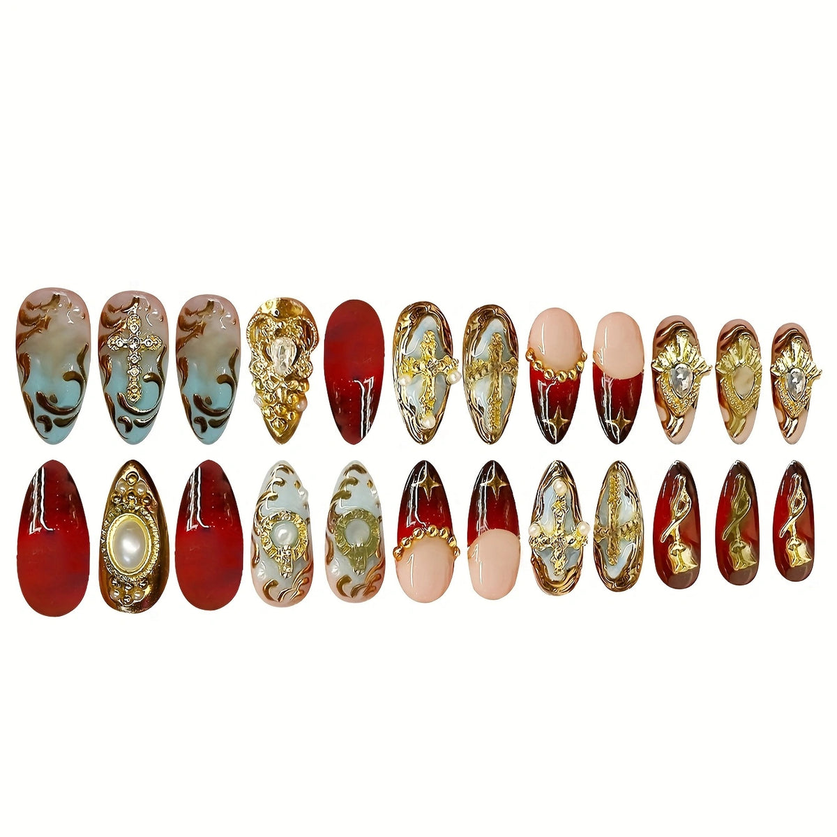 Luxuriöse Verzierungen für Nagelkunstverlängerungen Brehn