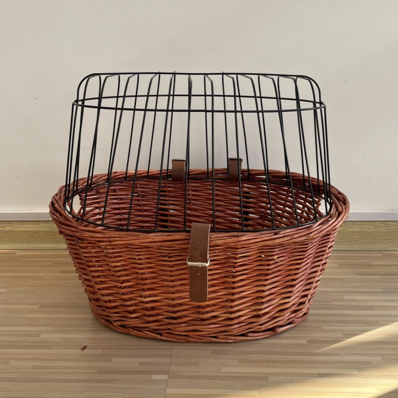 gewebter Rattan-Fahrrad-Vorderrkorb mit Schnellverschluss-Befestigungssystem Brehn