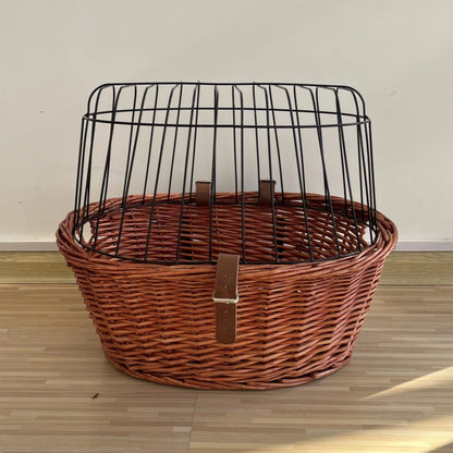 gewebter Rattan-Fahrrad-Vorderrkorb mit Schnellverschluss-Befestigungssystem Brehn