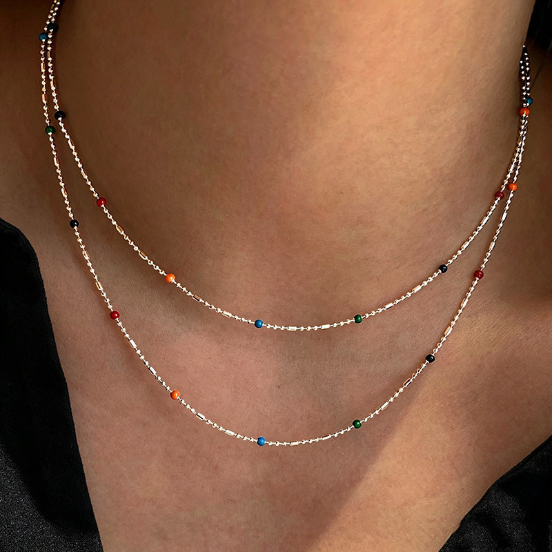 Zarte Mehrfarbige Perlenkette Armband Brehn