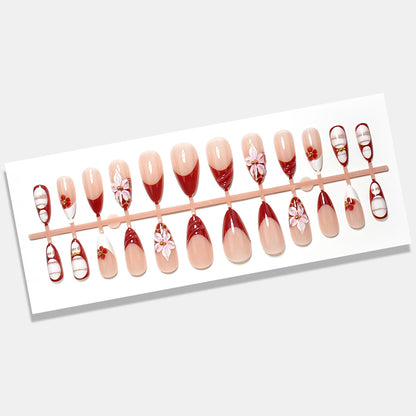 Elegantes Floral Press-On Nail Set