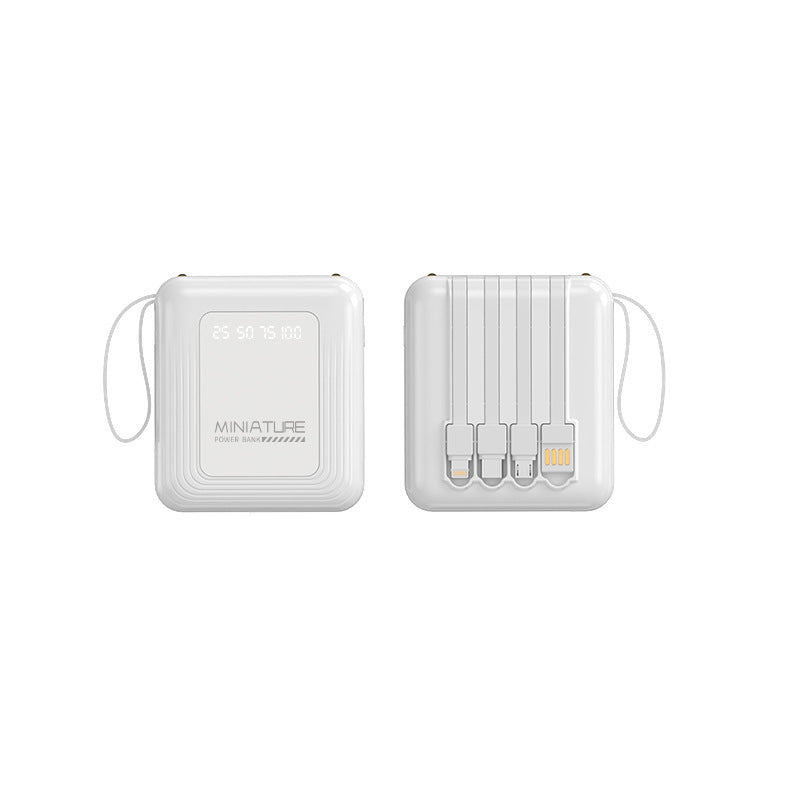 Kompakte Powerbank mit integriertem Kabel und digitaler Ladeanzeige Brehn