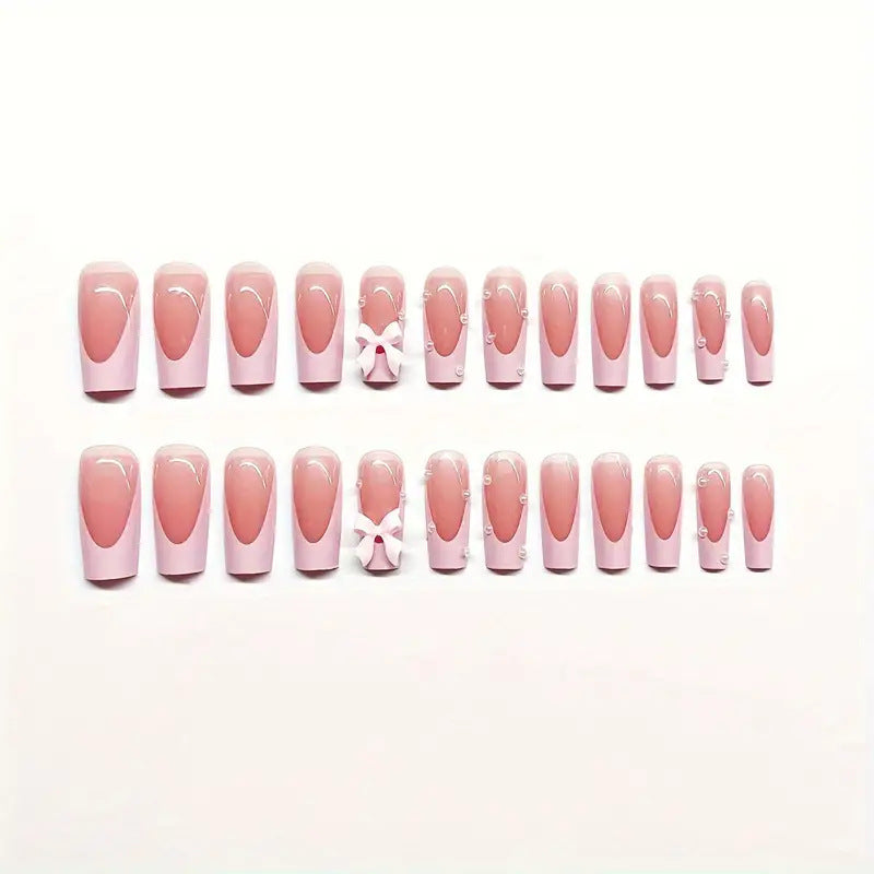 Dekorative Schleifen-verzierte Press-On Nagelkunst Brehn