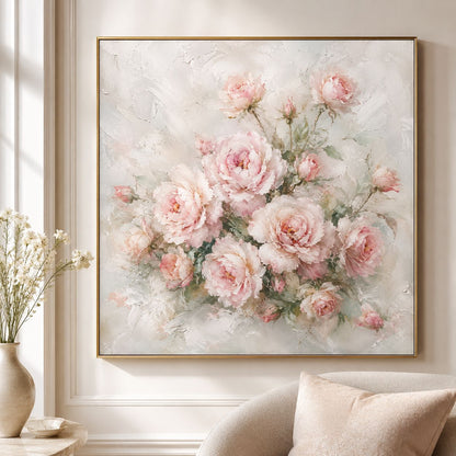 3D Texturiertes Floral Leinwand-Kunstwerk