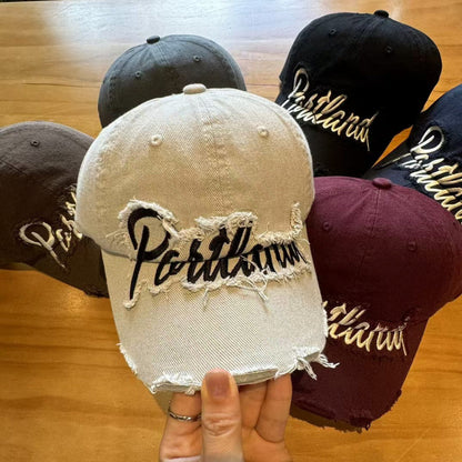 Unisex Distressed Baumwoll Baseballkappe Brehn