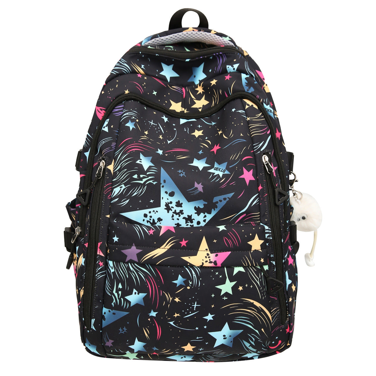 Rucksack mit Buntem Sternenmuster und Innovativen Stauraumoptionen Brehn