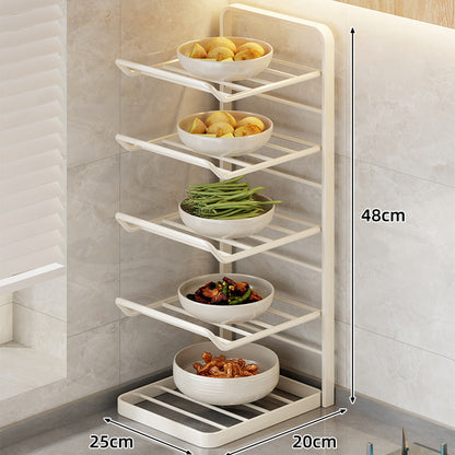 Multi-Tier Vertikaler Thekenregal für Schalen mit Tropfschale & Schrägboden-Design