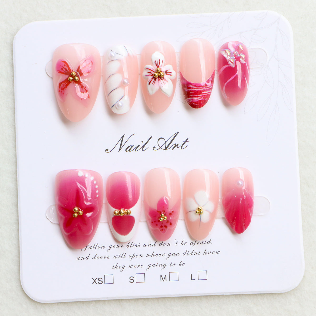 Premium Florale Press-On Nagelkunst Kollektion Brehn