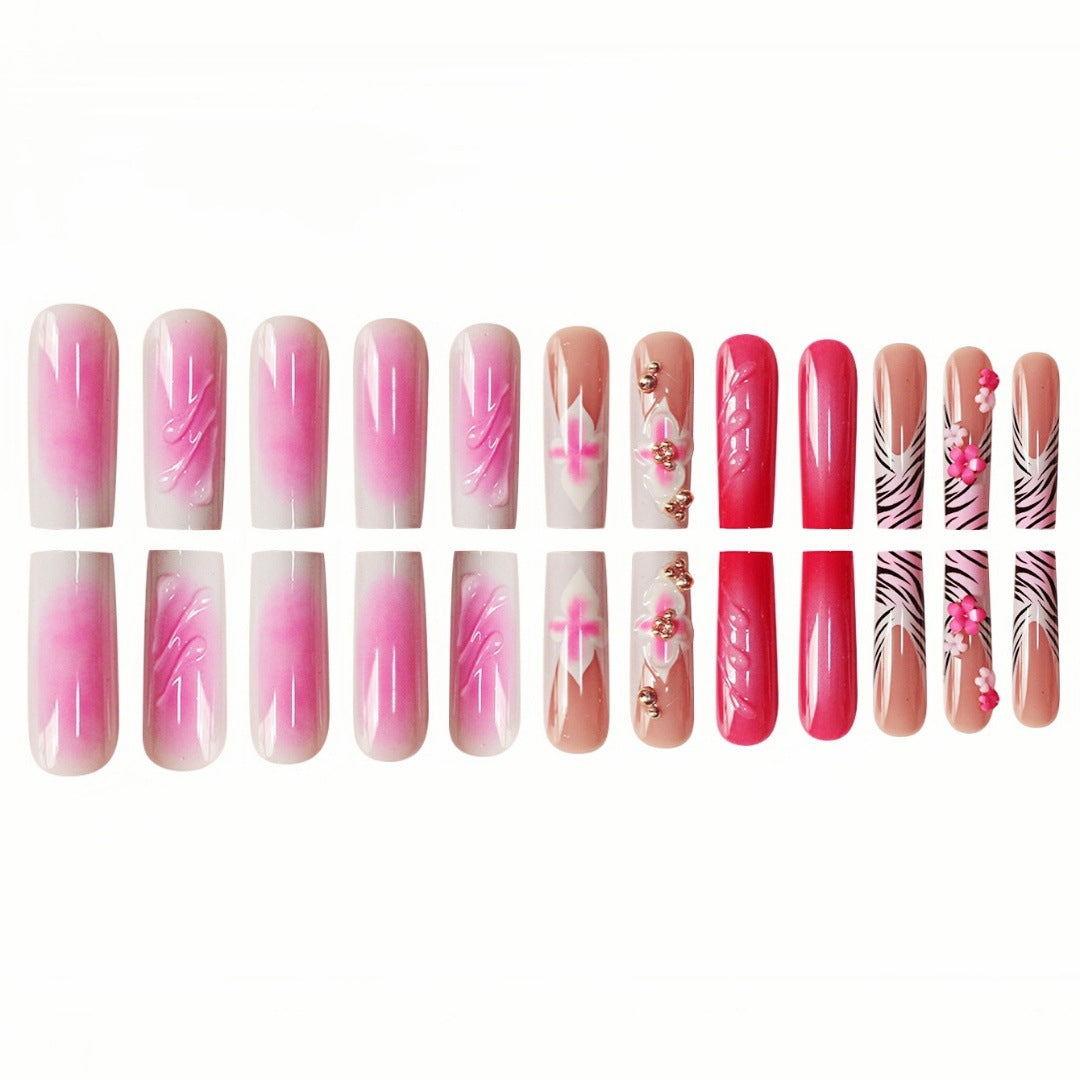 Floral Acryl Press-On Nail Art Extensions Brehn