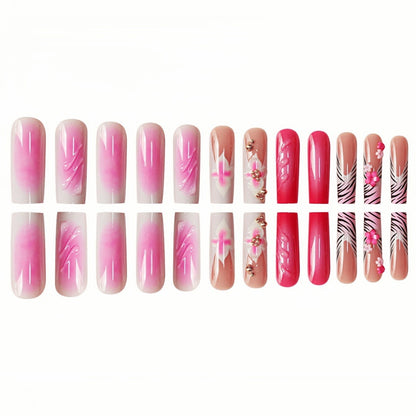 Floral Acryl Press-On Nail Art Extensions Brehn