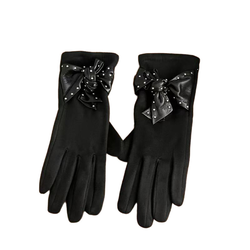 Elegante Bow-verzierte Touchscreen-Handschuhe Brehn