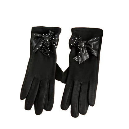 Elegante Bow-verzierte Touchscreen-Handschuhe Brehn