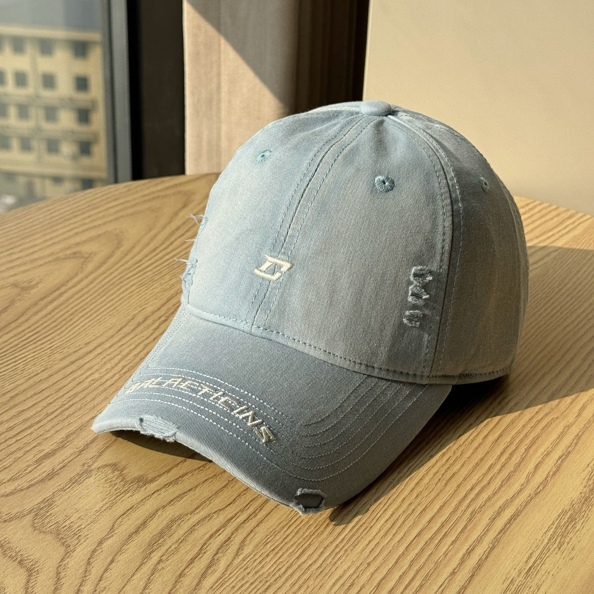 Herren Zerschlissenes Denim Baseball Cap Brehn